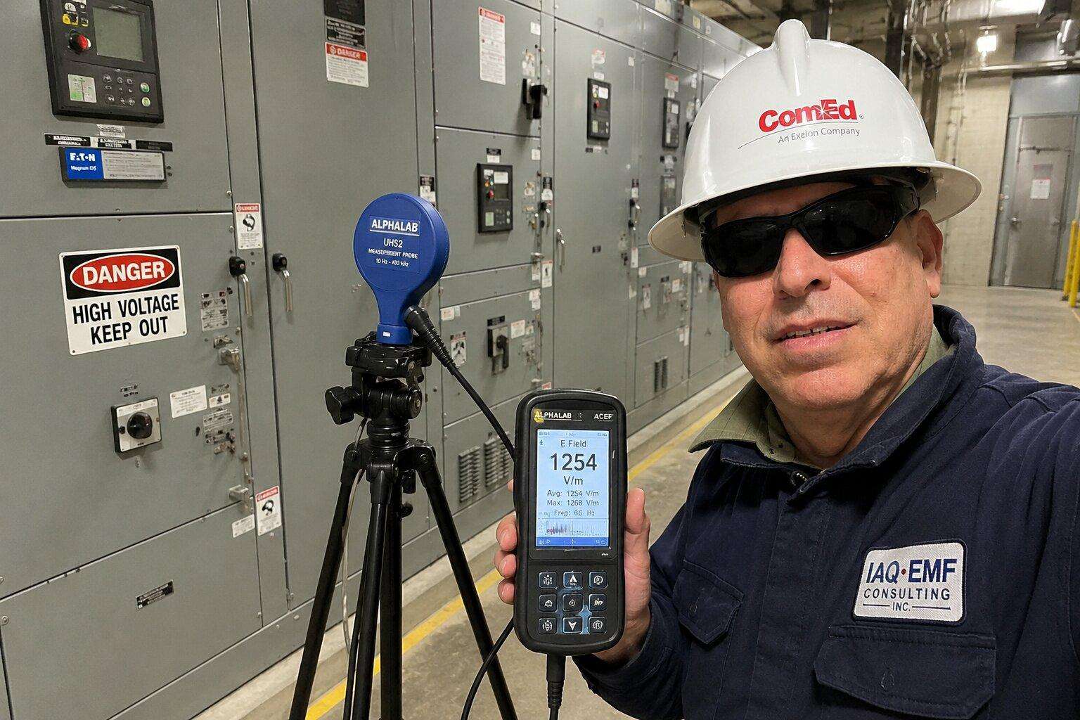 Workplace EMF/EMI measurements near electrical switchgear help evaluate potential exposure concerns for employees with pacemakers, ICDs, and other implanted electronic medical devices.